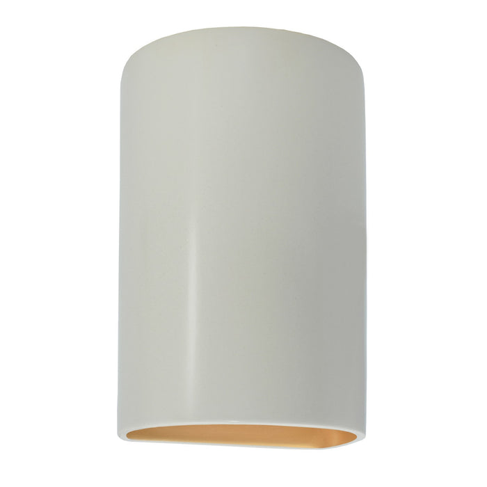 Justice Designs CER-5265W-MTGD LED Wall Sconce, Matte White with Champagne Gold internal