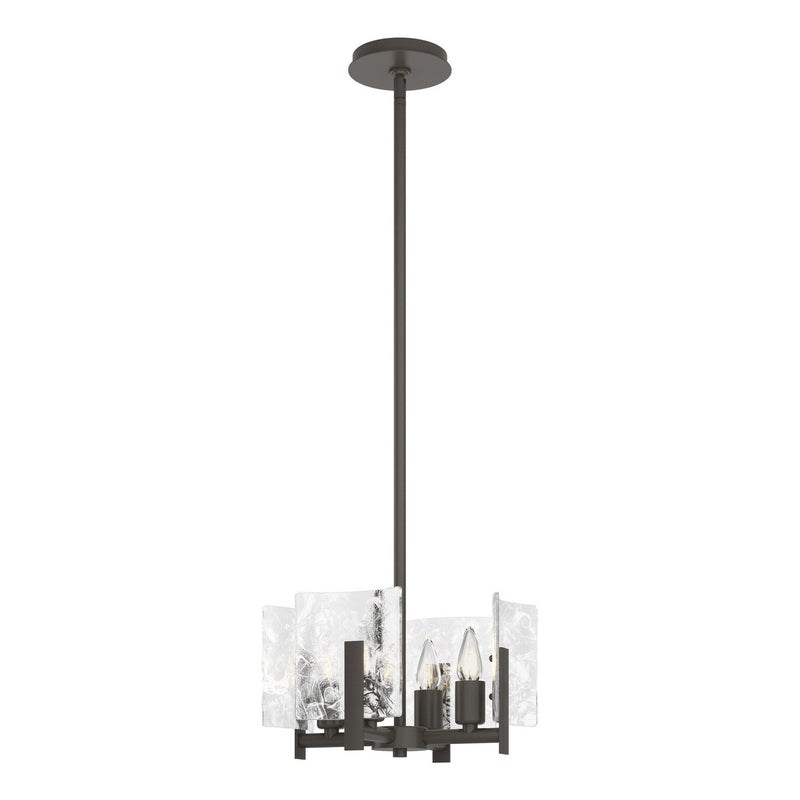 Hubbardton Forge 131060-SKT-MULT-07-YR0719 Four Light Semi-Flush/Pendant, Dark Smoke