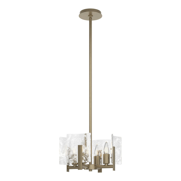 Hubbardton Forge 131060-SKT-MULT-84-YR0719 Four Light Semi-Flush/Pendant, Soft Gold