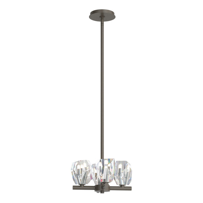 Hubbardton Forge 131061-SKT-MULT-07-CR Four Light Semi-Flush/Pendant, Dark Smoke