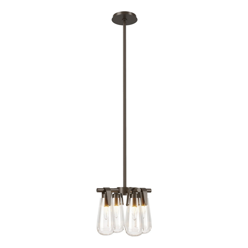 Hubbardton Forge 131062-SKT-MULT-05-ZM0718 Four Light Semi-Flush/Pendant, Bronze