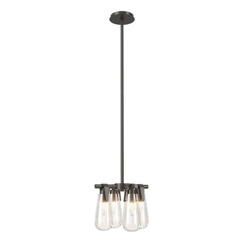 Hubbardton Forge 131062-SKT-MULT-07-ZM0718 Four Light Semi-Flush/Pendant, Dark Smoke