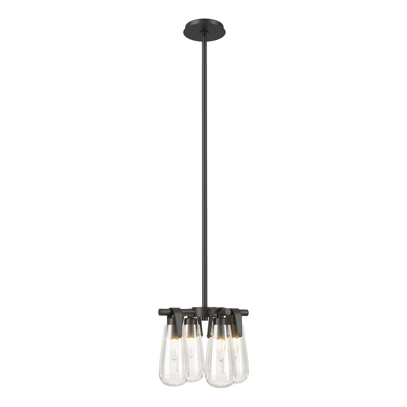 Hubbardton Forge 131062-SKT-MULT-10-ZM0718 Four Light Semi-Flush/Pendant, Black