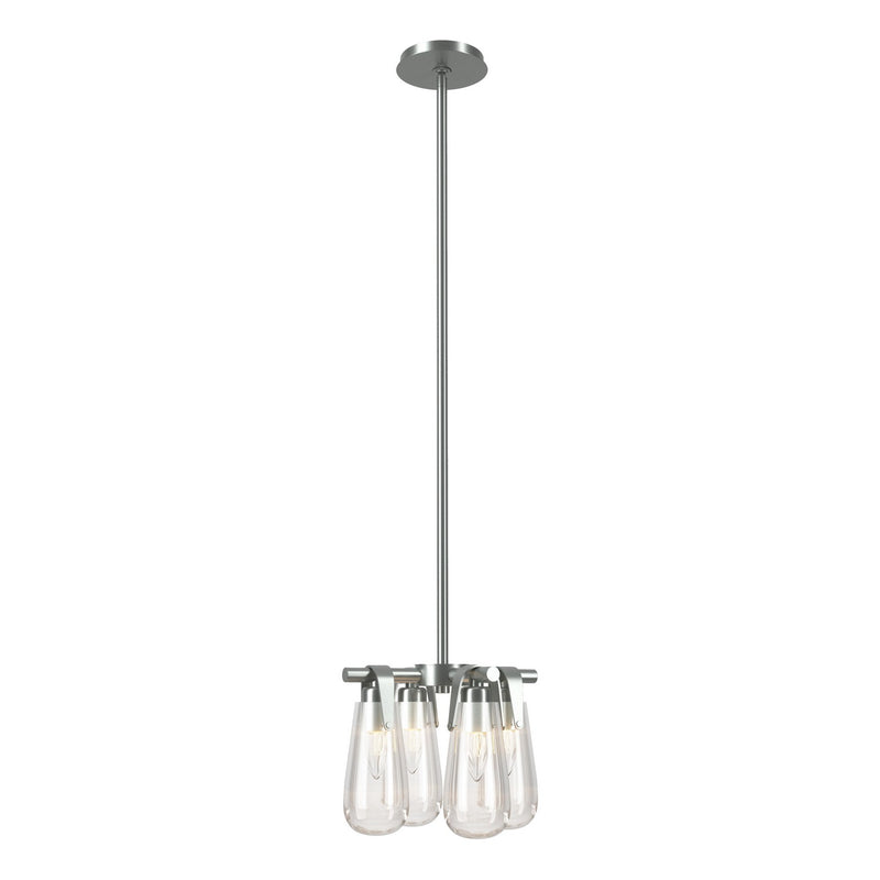 Hubbardton Forge 131062-SKT-MULT-82-ZM0718 Four Light Semi-Flush/Pendant, Vintage Platinum