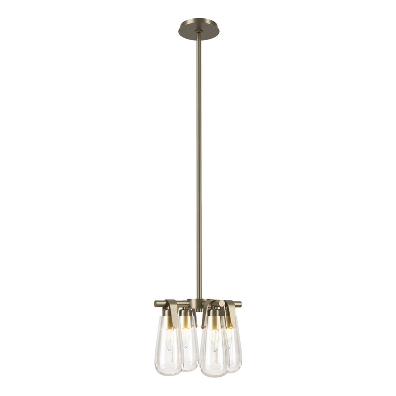 Hubbardton Forge 131062-SKT-MULT-84-ZM0718 Four Light Semi-Flush/Pendant, Soft Gold