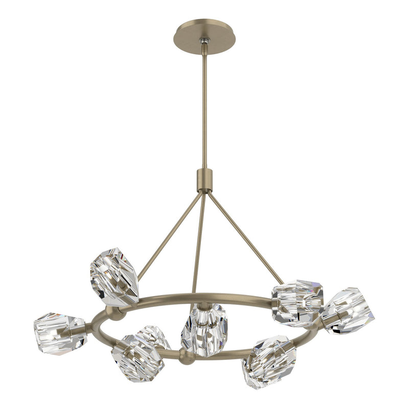 Hubbardton Forge 131067-SKT-MULT-84-CR Nine Light Pendant, Soft Gold