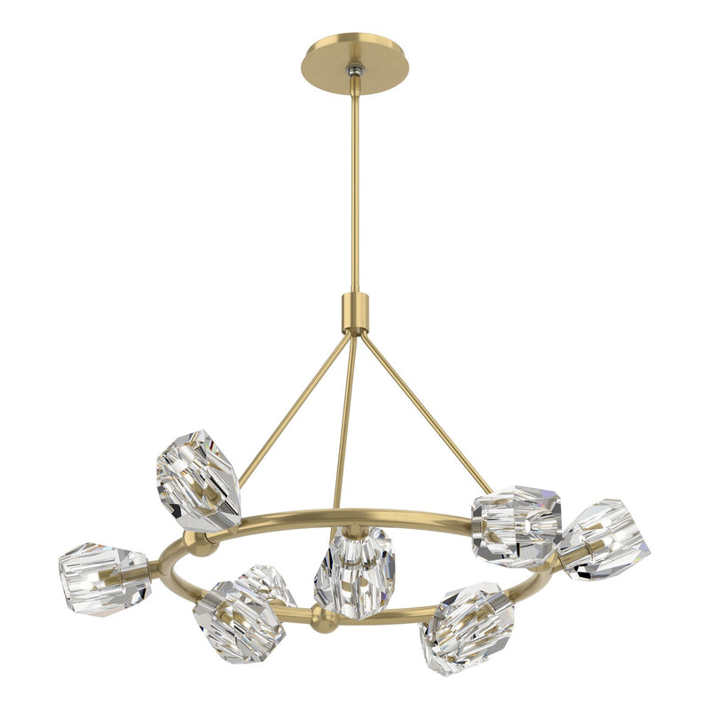 Hubbardton Forge 131067-SKT-MULT-86-CR Nine Light Pendant, Modern Brass