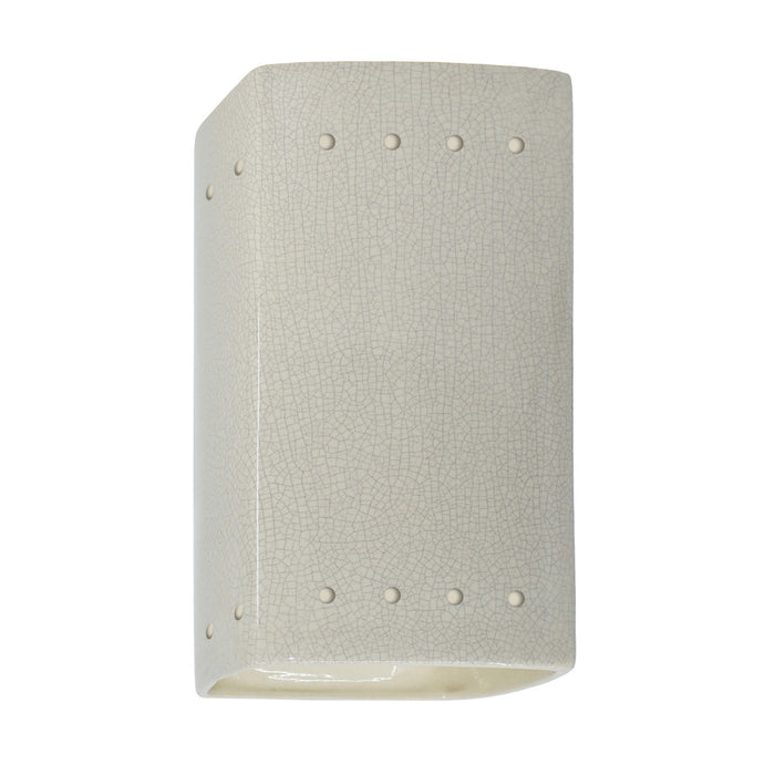 Justice Designs CER-5925-CRK Wall Sconce, White Crackle