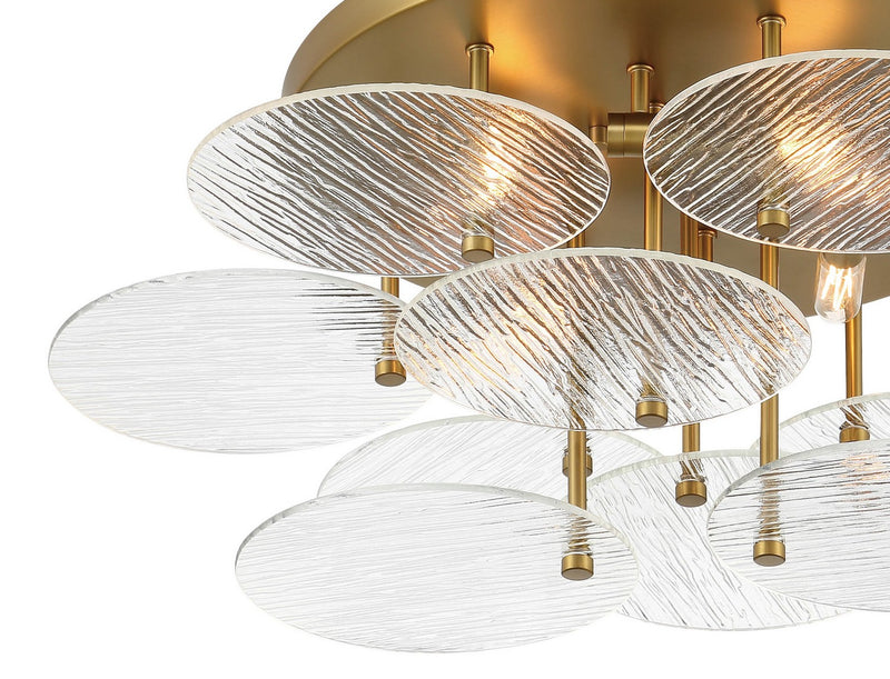 Minka-Lavery 1124-695 Four Light Flush Mount, Soft Brass