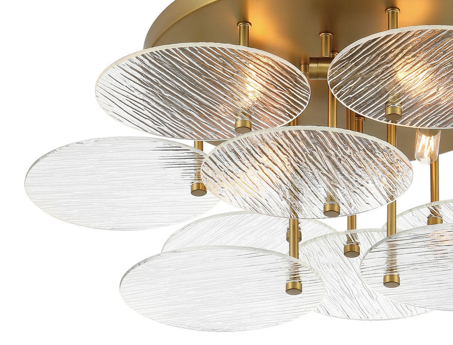 Minka-Lavery 1124-695 Four Light Flush Mount, Soft Brass