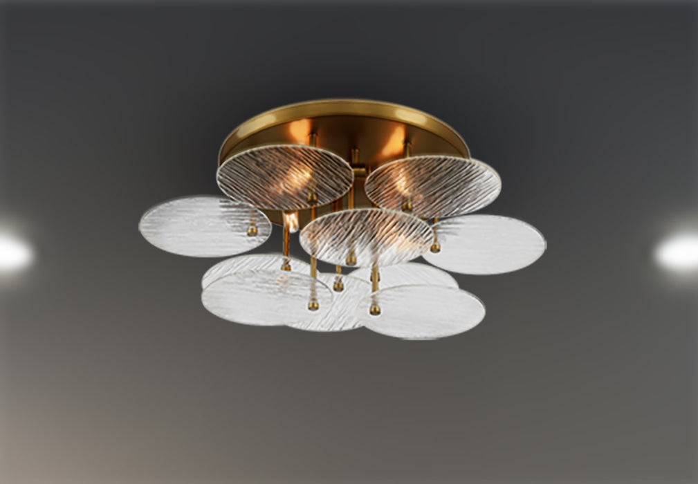 Minka-Lavery 1124-695 Four Light Flush Mount, Soft Brass