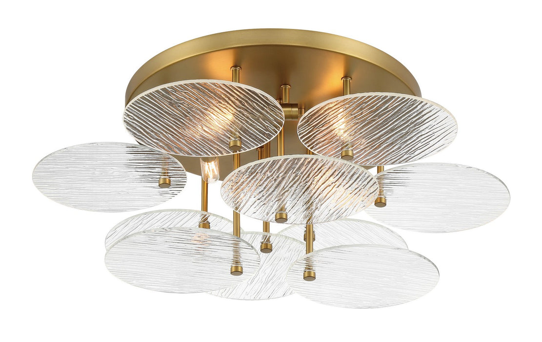 Minka-Lavery 1124-695 Four Light Flush Mount, Soft Brass