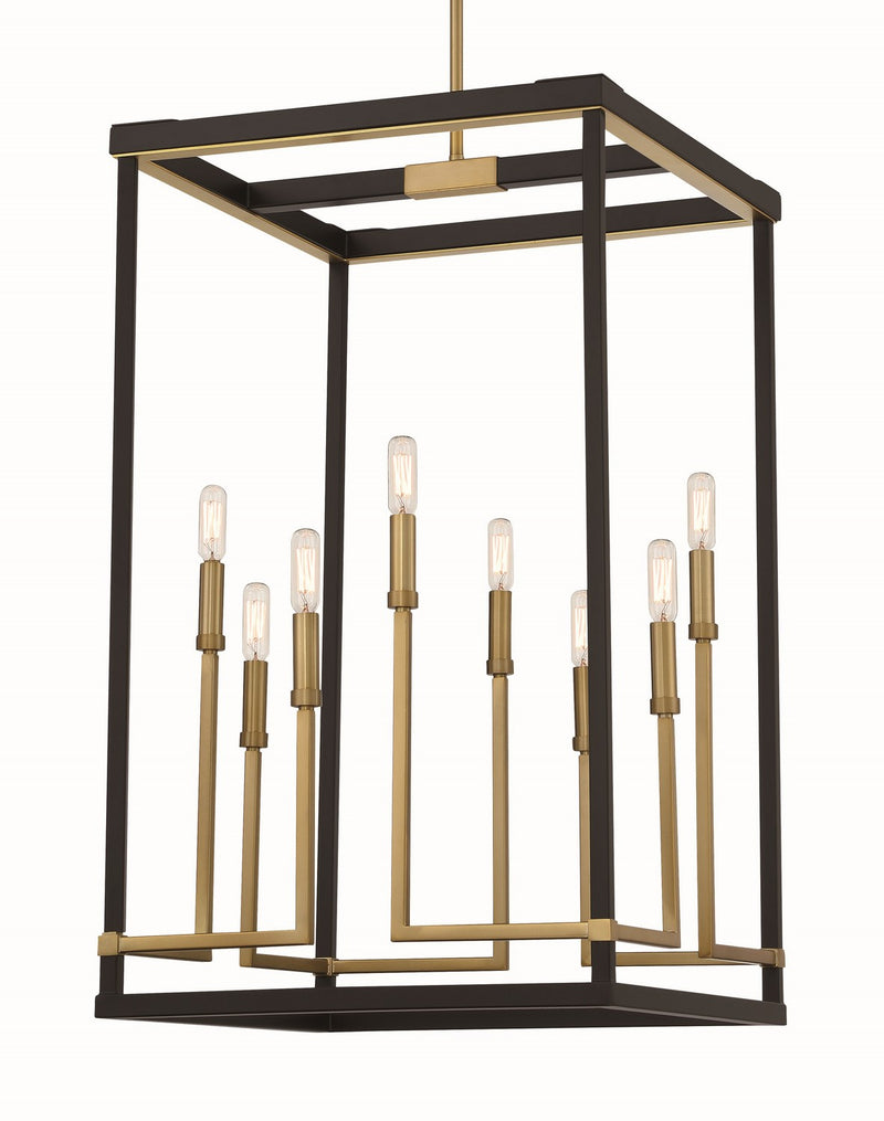 Minka-Lavery 2117-726 Eight Light Pendant, Coal And Soft Brass