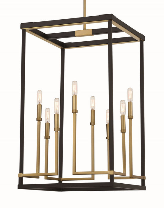 Minka-Lavery 2117-726 Eight Light Pendant, Coal And Soft Brass