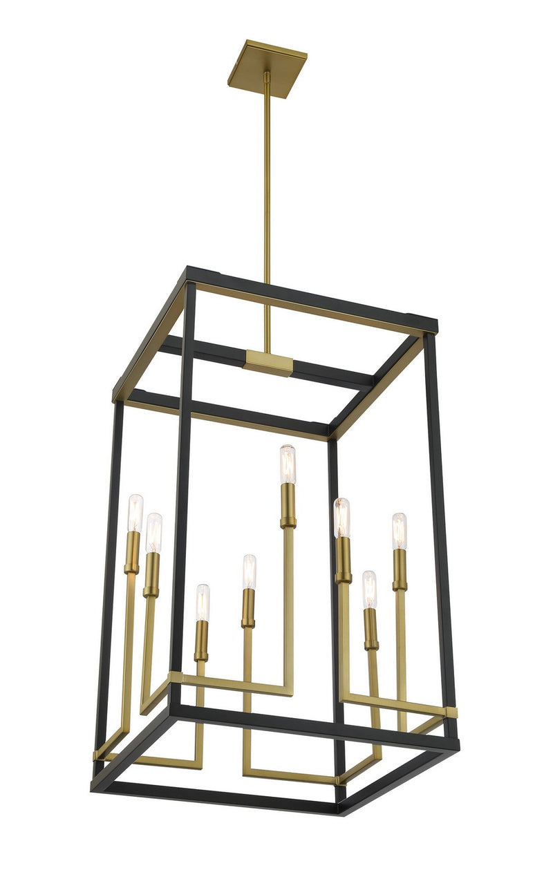 Minka-Lavery 2117-726 Eight Light Pendant, Coal And Soft Brass