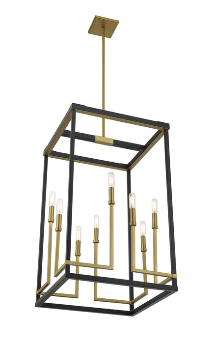 Minka-Lavery 2117-726 Eight Light Pendant, Coal And Soft Brass