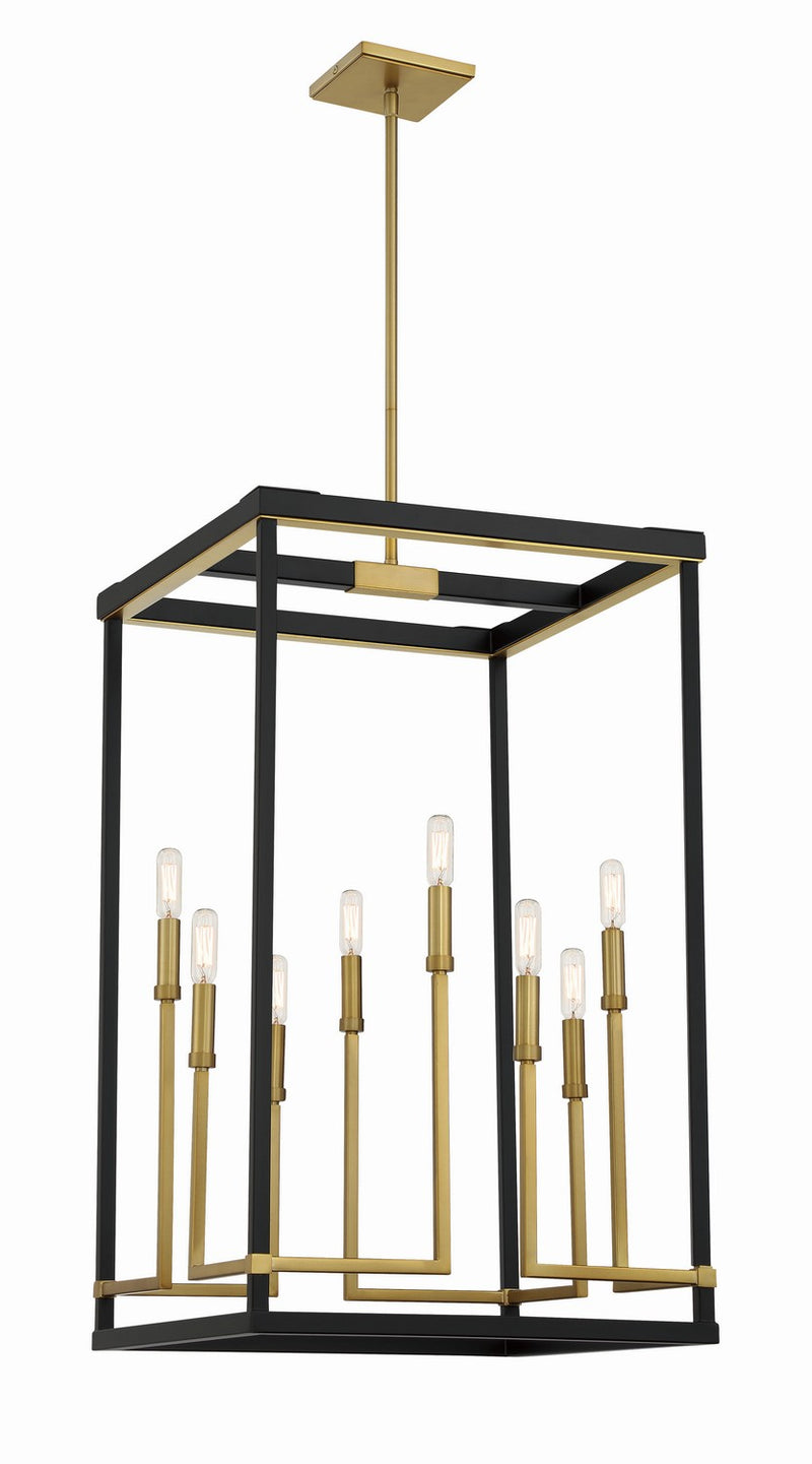 Minka-Lavery 2117-726 Eight Light Pendant, Coal And Soft Brass