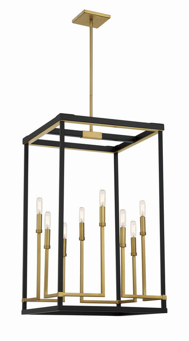 Minka-Lavery 2117-726 Eight Light Pendant, Coal And Soft Brass