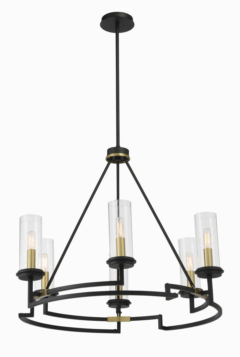 Minka-Lavery 3206-781 Six Light Chandelier, Sand Coal & Soft Brass