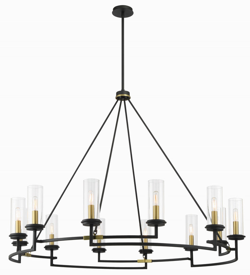 Minka-Lavery 3207-781 12 Light Chandelier, Sand Coal & Soft Brass