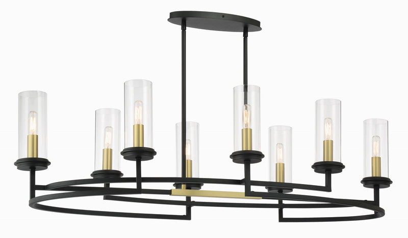 Minka-Lavery 3208-781 Eight Light Island Pendant, Sand Coal & Soft Brass