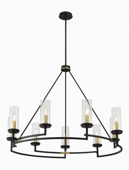 Minka-Lavery 3209-781 Nine Light Chandelier, Sand Coal & Soft Brass