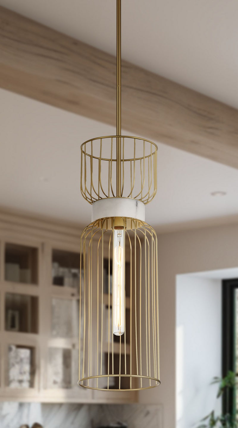 Minka-Lavery 3392-754 One Light Mini Pendant, Nouveau Gold