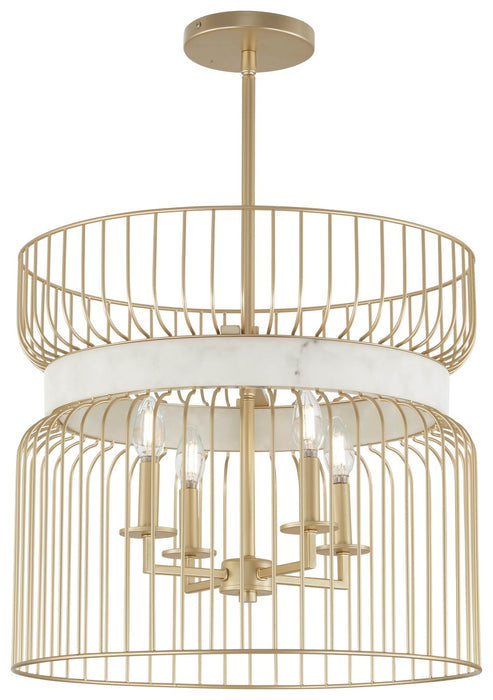Minka-Lavery 3394-754 Four Light Pendant, Nouveau Gold