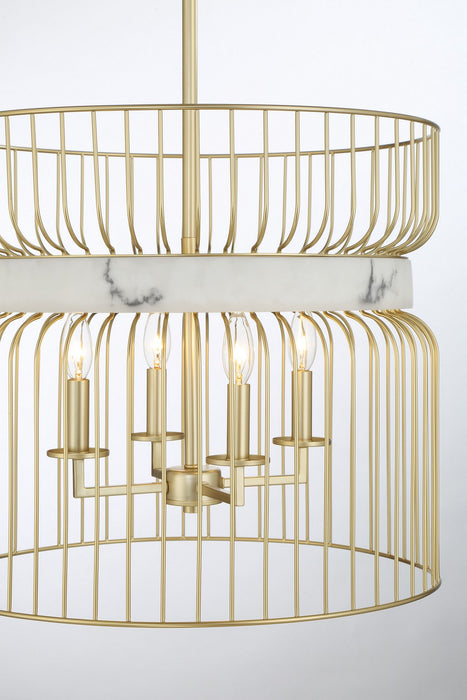 Minka-Lavery 3394-754 Four Light Pendant, Nouveau Gold
