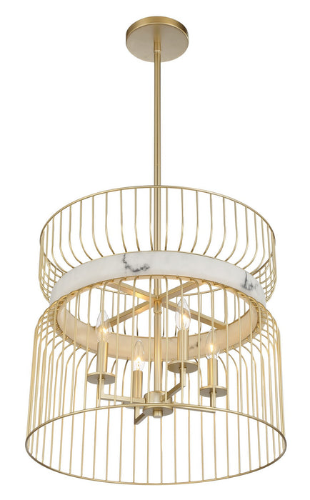 Minka-Lavery 3394-754 Four Light Pendant, Nouveau Gold