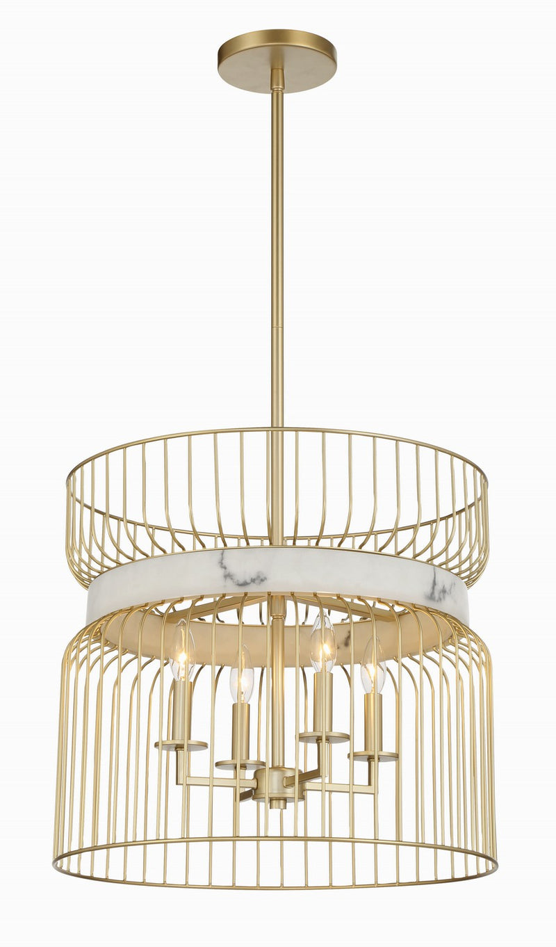 Minka-Lavery 3394-754 Four Light Pendant, Nouveau Gold