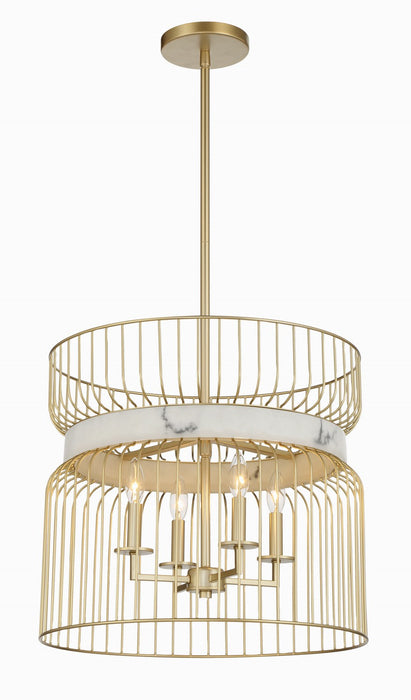 Minka-Lavery 3394-754 Four Light Pendant, Nouveau Gold