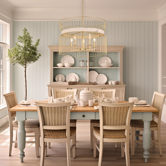 Minka-Lavery 3395-754 Five Light Pendant, Nouveau Gold