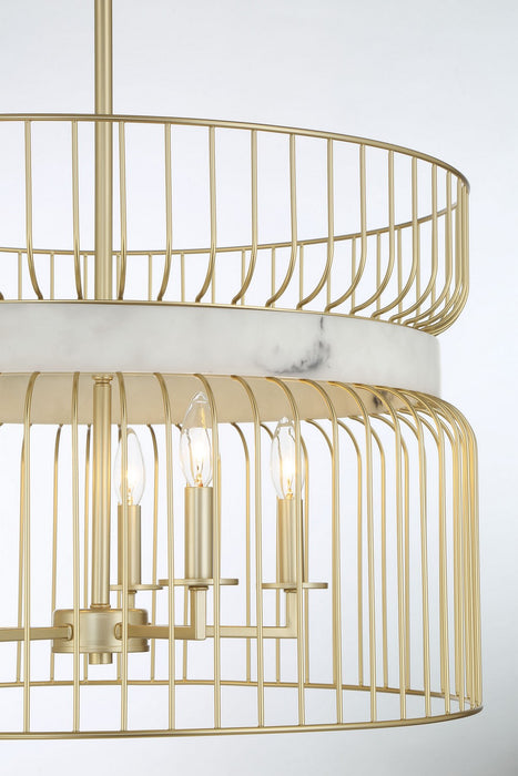 Minka-Lavery 3395-754 Five Light Pendant, Nouveau Gold