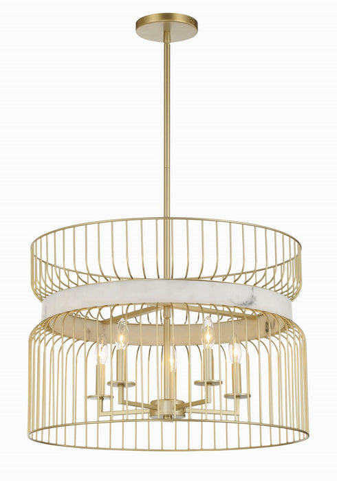 Minka-Lavery 3395-754 Five Light Pendant, Nouveau Gold