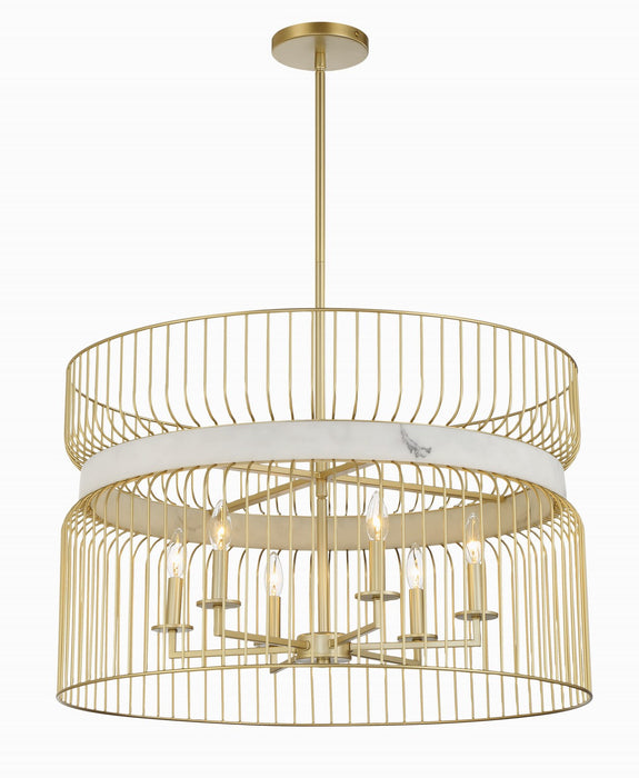 Minka-Lavery 3396-754 Six Light Pendant, Nouveau Gold