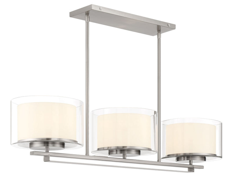 Minka-Lavery 4108-84 Three Light Island Pendant, Brushed Nickel