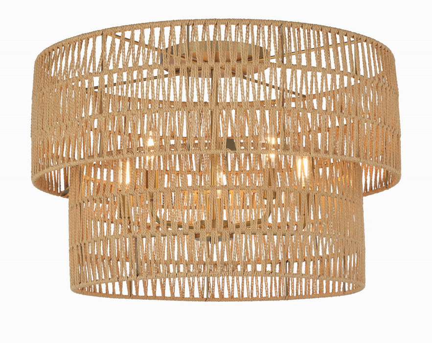 Minka-Lavery 5042-695 Five Light Flush Mount, Soft Brass