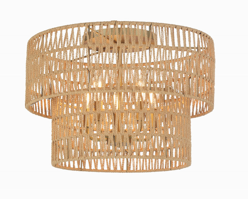 Minka-Lavery 5043-695 Five Light Flush Mount, Soft Brass
