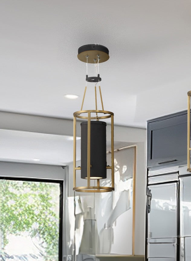 Minka-Lavery 5085-781-L LED Mini Pendant, Sand Coal & Soft Brass