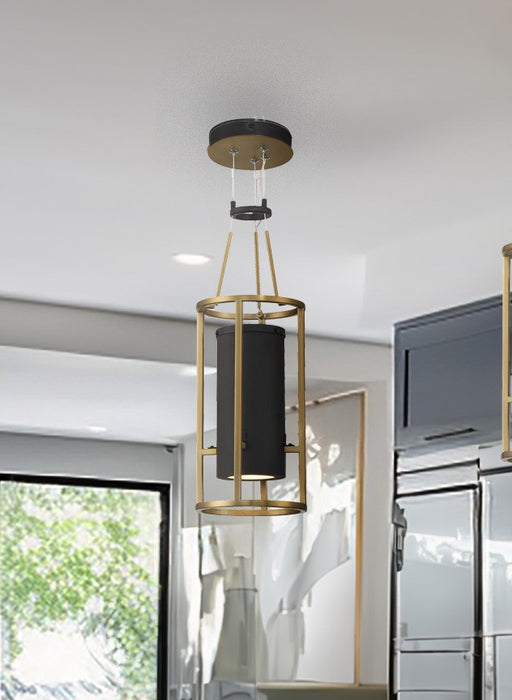 Minka-Lavery 5085-781-L LED Mini Pendant, Sand Coal & Soft Brass