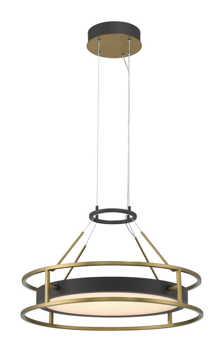 Minka-Lavery 5086-781-L LED Pendant, Sand Coal & Soft Brass