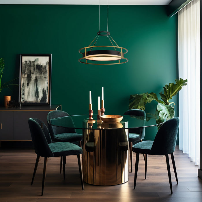 Minka-Lavery 5086-781-L LED Pendant, Sand Coal & Soft Brass