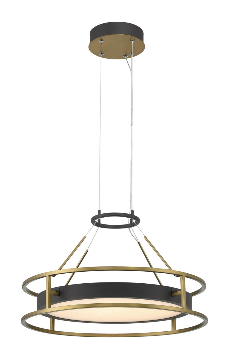 Minka-Lavery 5086-781-L LED Pendant, Sand Coal & Soft Brass