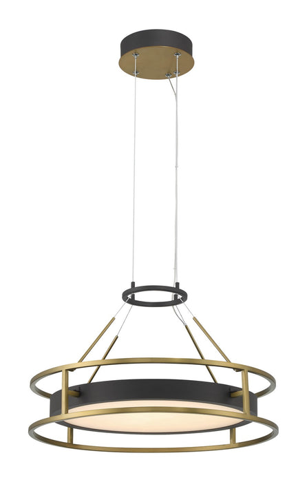 Minka-Lavery 5086-781-L LED Pendant, Sand Coal & Soft Brass