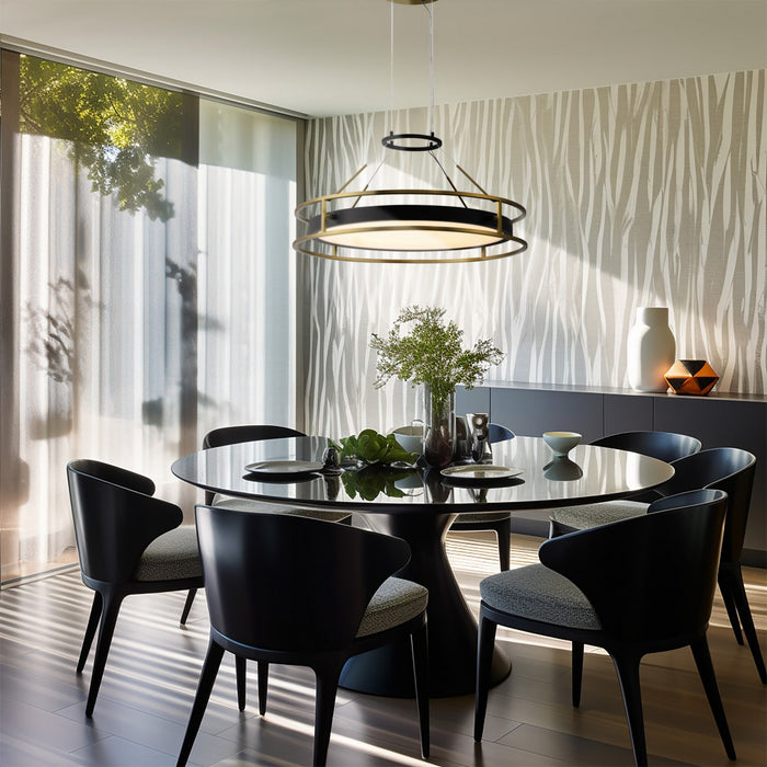 Minka-Lavery 5087-781-L LED Pendant, Sand Coal & Soft Brass