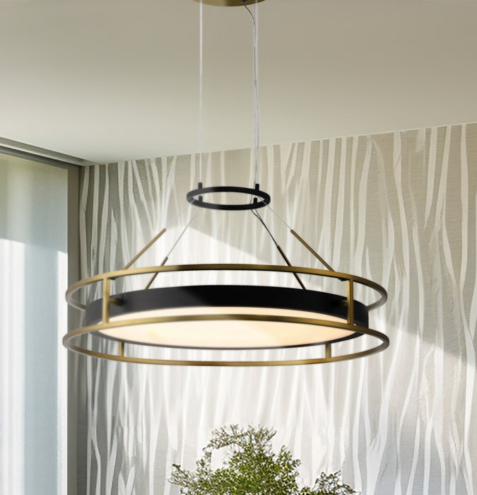 Minka-Lavery 5087-781-L LED Pendant, Sand Coal & Soft Brass