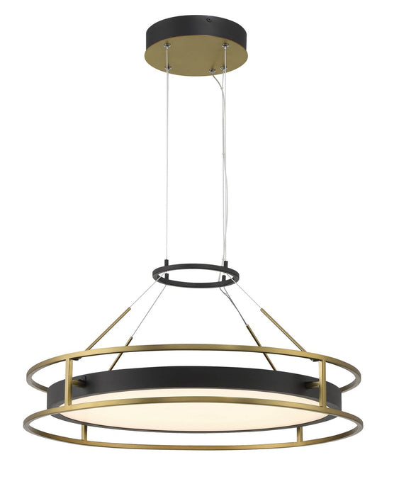 Minka-Lavery 5087-781-L LED Pendant, Sand Coal & Soft Brass