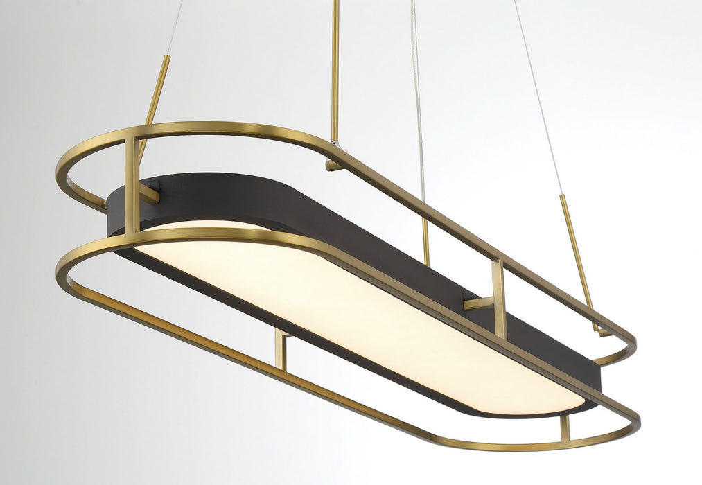 Minka-Lavery 5088-781-L LED Island Pendant, Sand Coal & Soft Brass