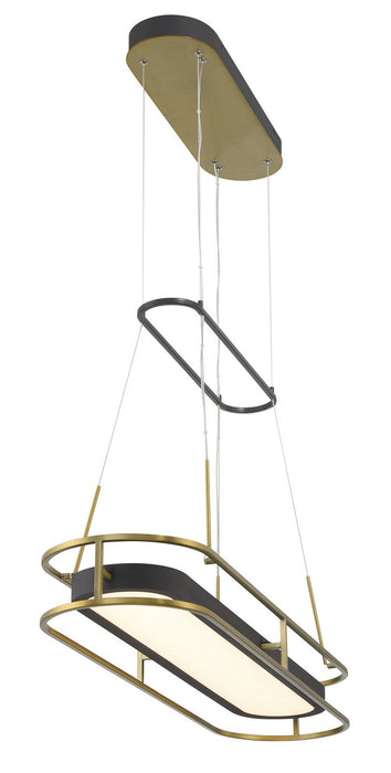 Minka-Lavery 5088-781-L LED Island Pendant, Sand Coal & Soft Brass